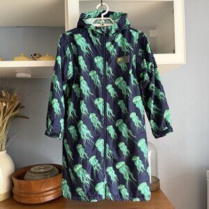 Schmik Swim Jacket Parka Kids Sz 12 Cotton Terry Cloth Lined Jelly Fish Navy